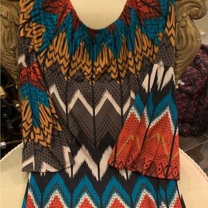 Multicolor Chevron Pattern Dress